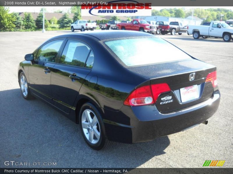 Nighthawk Black Pearl / Gray 2008 Honda Civic EX-L Sedan