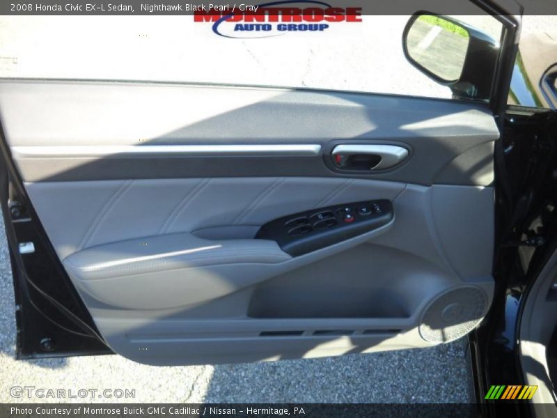 Nighthawk Black Pearl / Gray 2008 Honda Civic EX-L Sedan
