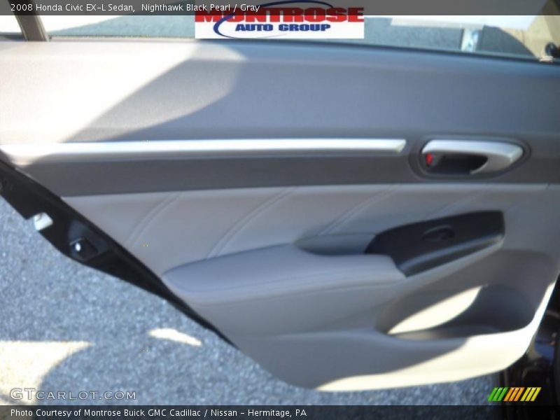 Nighthawk Black Pearl / Gray 2008 Honda Civic EX-L Sedan
