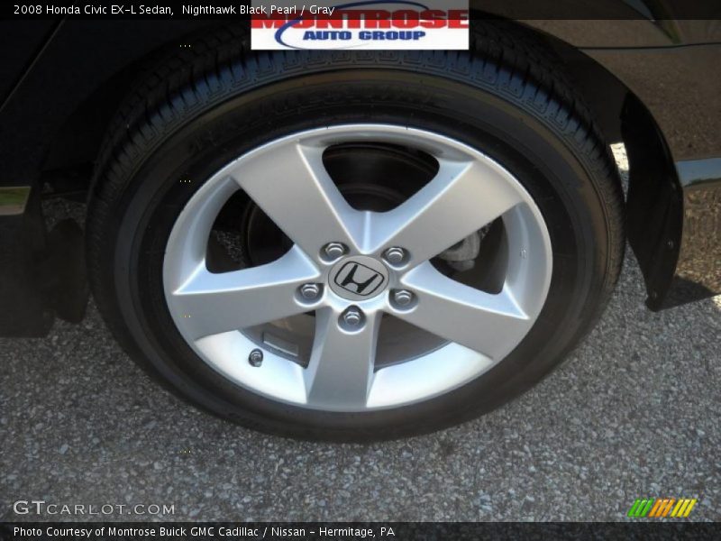 Nighthawk Black Pearl / Gray 2008 Honda Civic EX-L Sedan