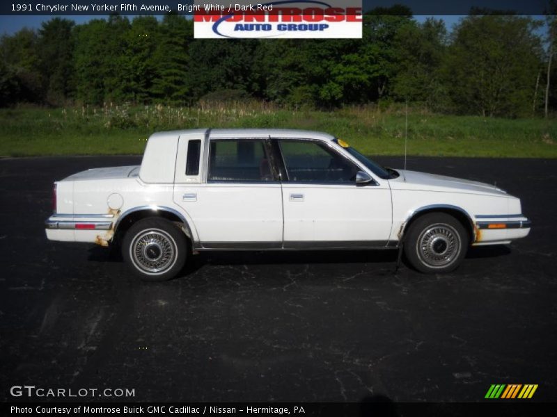 Bright White / Dark Red 1991 Chrysler New Yorker Fifth Avenue