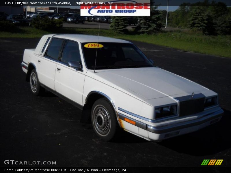 Bright White / Dark Red 1991 Chrysler New Yorker Fifth Avenue