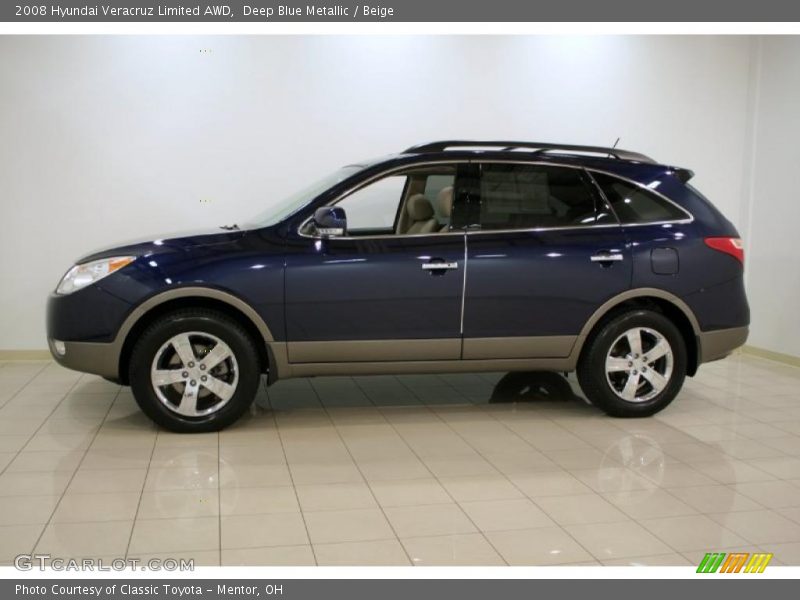 Deep Blue Metallic / Beige 2008 Hyundai Veracruz Limited AWD
