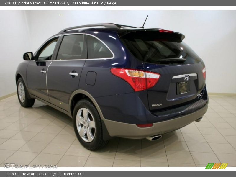 Deep Blue Metallic / Beige 2008 Hyundai Veracruz Limited AWD