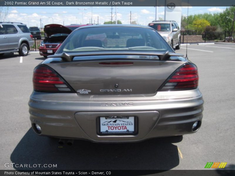 Dark Bronzemist Metallic / Dark Taupe 2002 Pontiac Grand Am SE Coupe