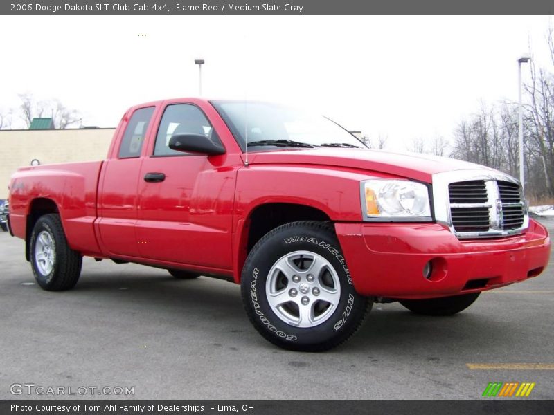 Flame Red / Medium Slate Gray 2006 Dodge Dakota SLT Club Cab 4x4