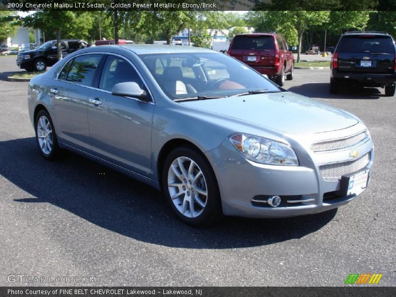 Golden Pewter Metallic / Ebony/Brick 2009 Chevrolet Malibu LTZ Sedan