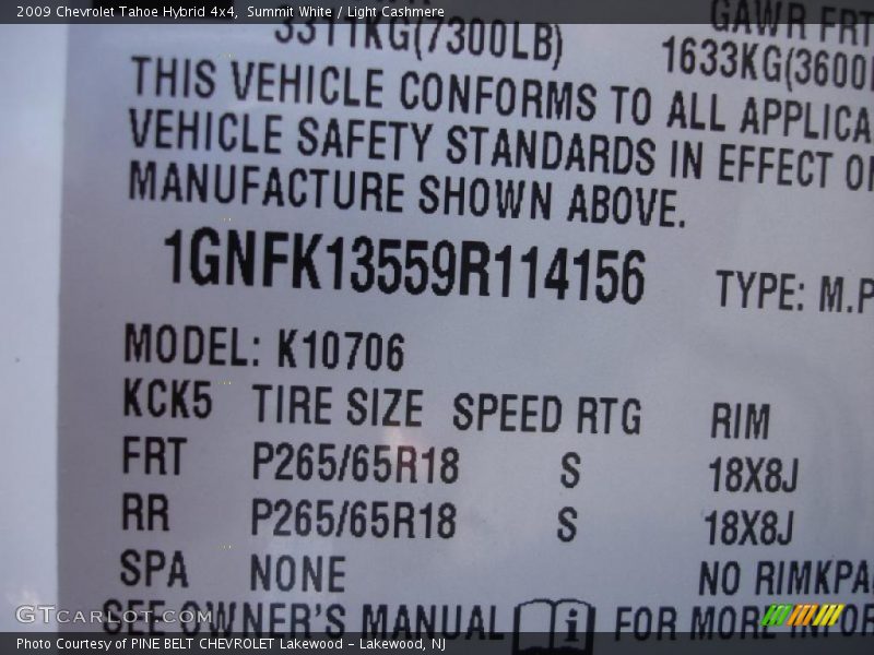 Summit White / Light Cashmere 2009 Chevrolet Tahoe Hybrid 4x4