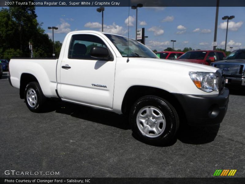 Super White / Graphite Gray 2007 Toyota Tacoma Regular Cab