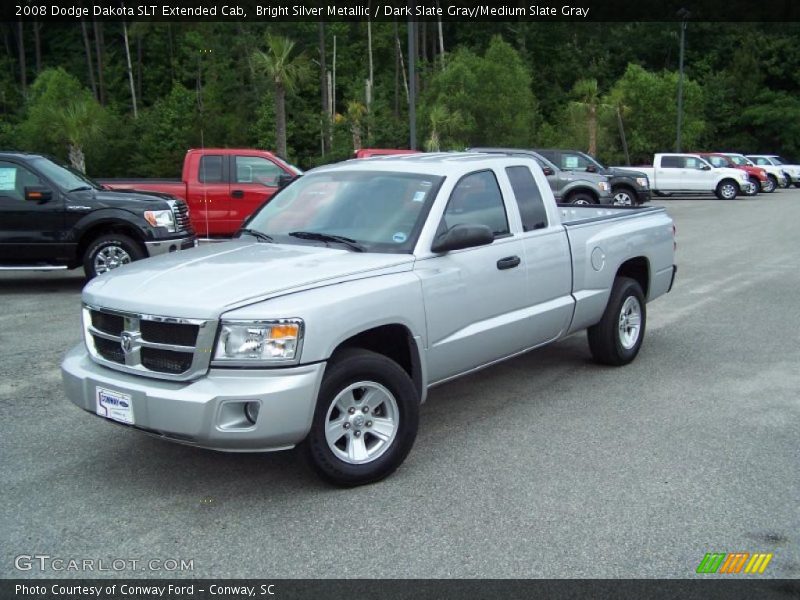 Bright Silver Metallic / Dark Slate Gray/Medium Slate Gray 2008 Dodge Dakota SLT Extended Cab