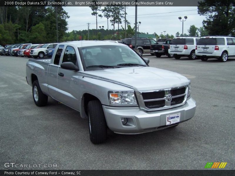 Bright Silver Metallic / Dark Slate Gray/Medium Slate Gray 2008 Dodge Dakota SLT Extended Cab