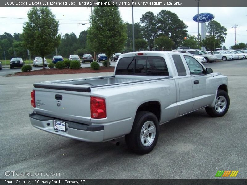 Bright Silver Metallic / Dark Slate Gray/Medium Slate Gray 2008 Dodge Dakota SLT Extended Cab