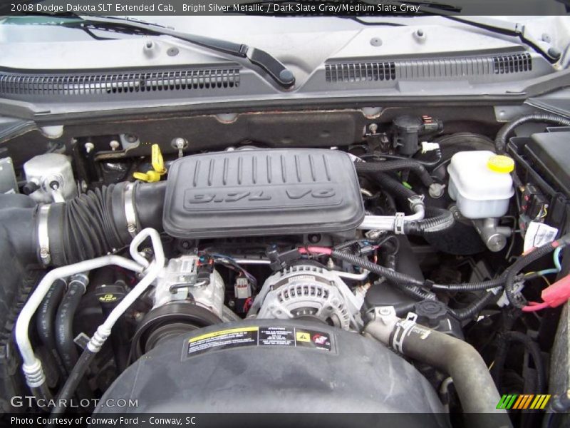 Bright Silver Metallic / Dark Slate Gray/Medium Slate Gray 2008 Dodge Dakota SLT Extended Cab