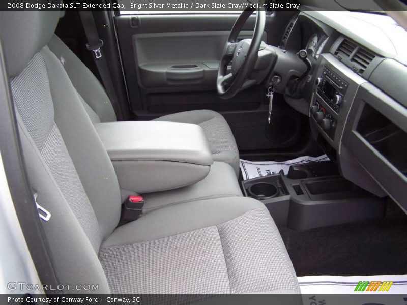 Bright Silver Metallic / Dark Slate Gray/Medium Slate Gray 2008 Dodge Dakota SLT Extended Cab