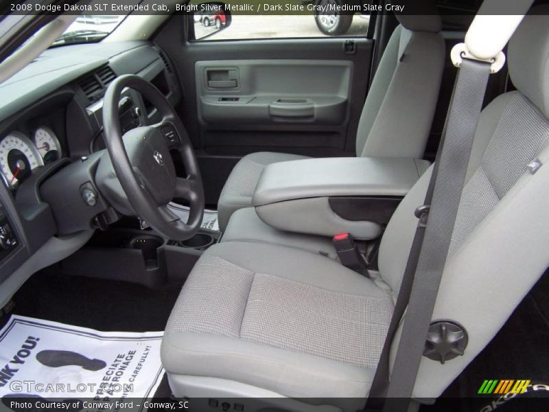 Bright Silver Metallic / Dark Slate Gray/Medium Slate Gray 2008 Dodge Dakota SLT Extended Cab