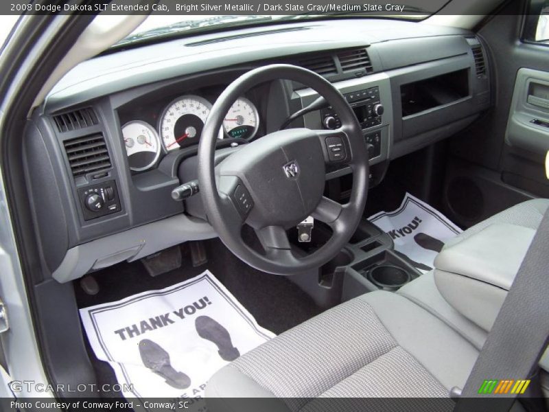 Bright Silver Metallic / Dark Slate Gray/Medium Slate Gray 2008 Dodge Dakota SLT Extended Cab