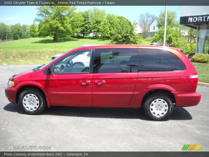 Inferno Red Tinted Pearlcoat / Taupe 2002 Chrysler Town & Country eL