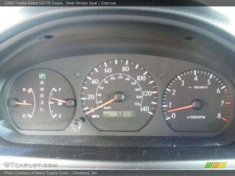 Silver Stream Opal / Charcoal 2000 Toyota Solara SLE V6 Coupe