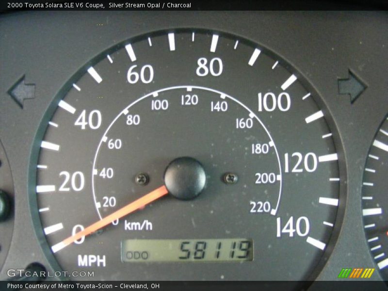 Silver Stream Opal / Charcoal 2000 Toyota Solara SLE V6 Coupe