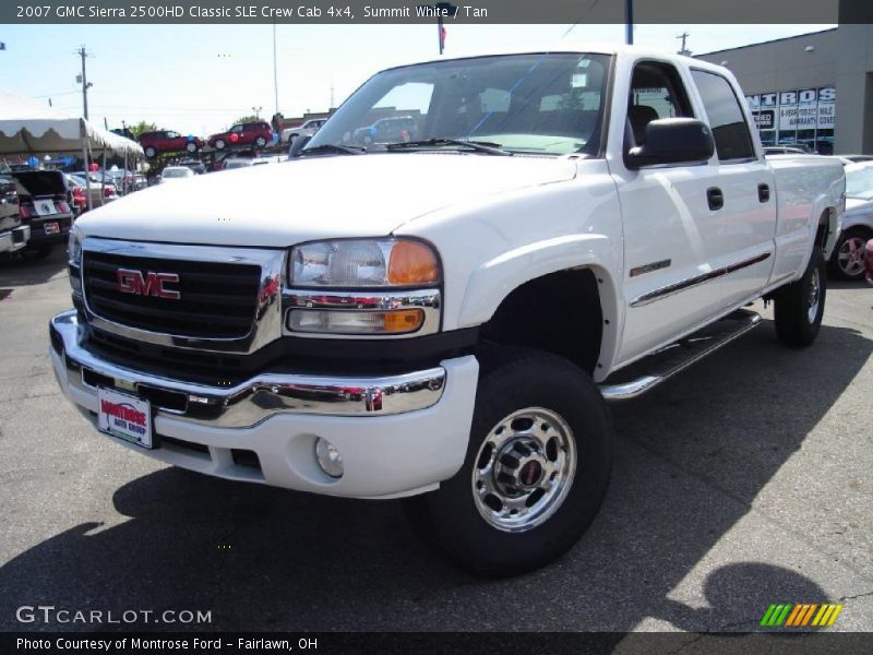 Summit White / Tan 2007 GMC Sierra 2500HD Classic SLE Crew Cab 4x4