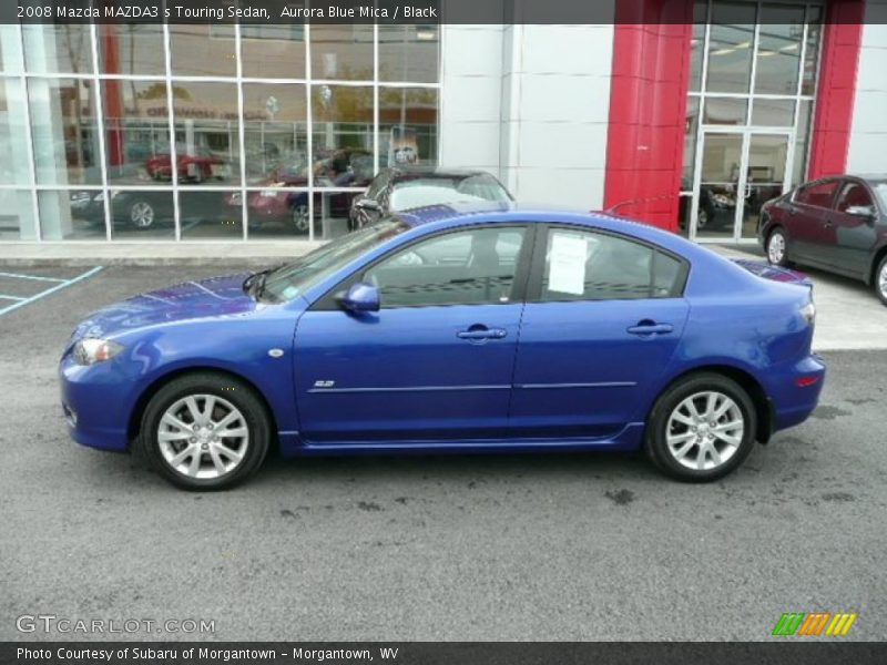 Aurora Blue Mica / Black 2008 Mazda MAZDA3 s Touring Sedan