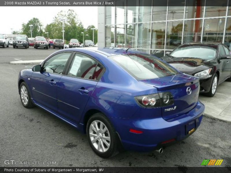 Aurora Blue Mica / Black 2008 Mazda MAZDA3 s Touring Sedan