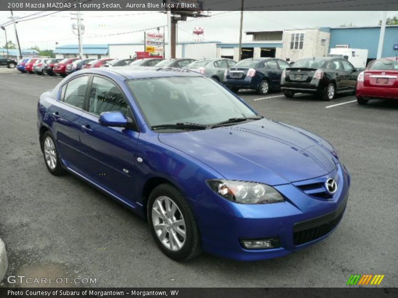 Aurora Blue Mica / Black 2008 Mazda MAZDA3 s Touring Sedan