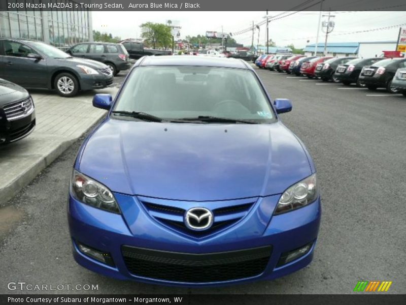 Aurora Blue Mica / Black 2008 Mazda MAZDA3 s Touring Sedan
