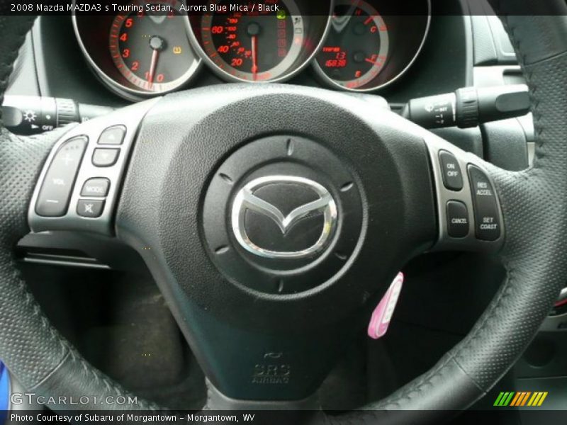 Aurora Blue Mica / Black 2008 Mazda MAZDA3 s Touring Sedan