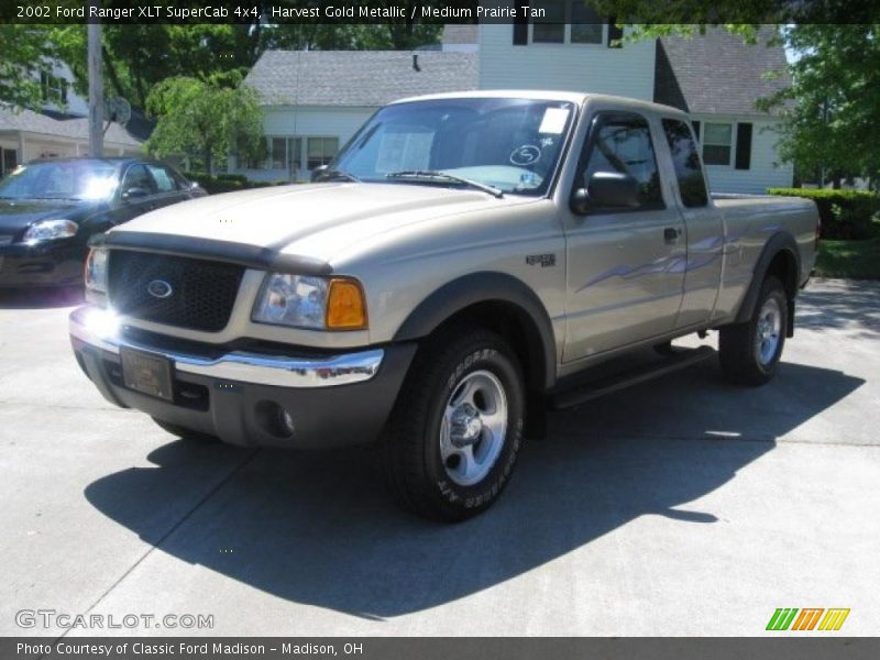 Harvest Gold Metallic / Medium Prairie Tan 2002 Ford Ranger XLT SuperCab 4x4