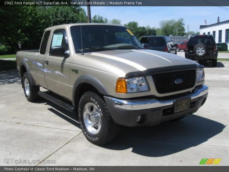 Harvest Gold Metallic / Medium Prairie Tan 2002 Ford Ranger XLT SuperCab 4x4