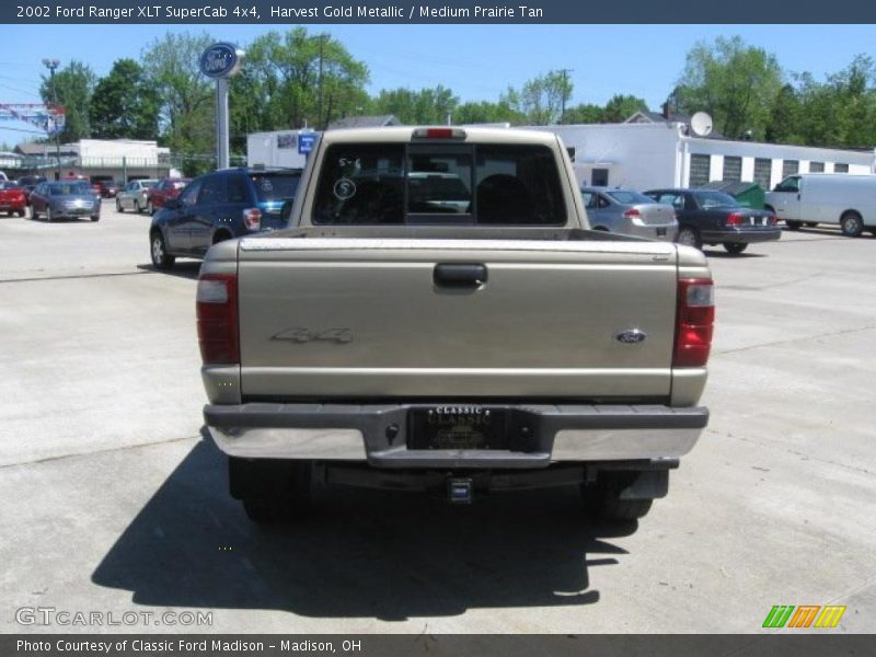 Harvest Gold Metallic / Medium Prairie Tan 2002 Ford Ranger XLT SuperCab 4x4
