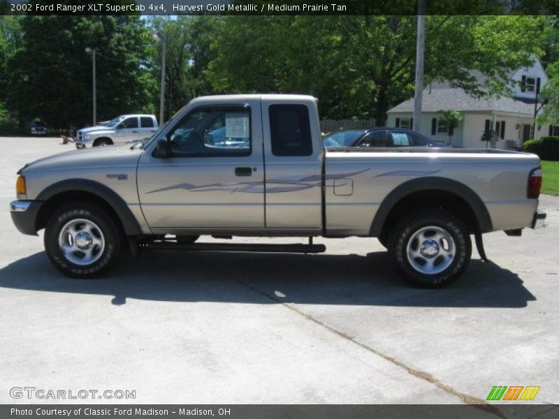 Harvest Gold Metallic / Medium Prairie Tan 2002 Ford Ranger XLT SuperCab 4x4