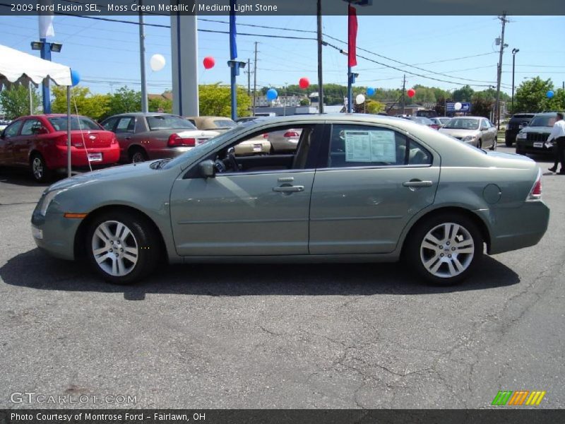 Moss Green Metallic / Medium Light Stone 2009 Ford Fusion SEL