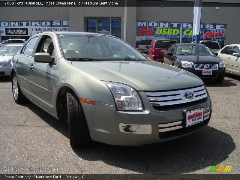 Moss Green Metallic / Medium Light Stone 2009 Ford Fusion SEL