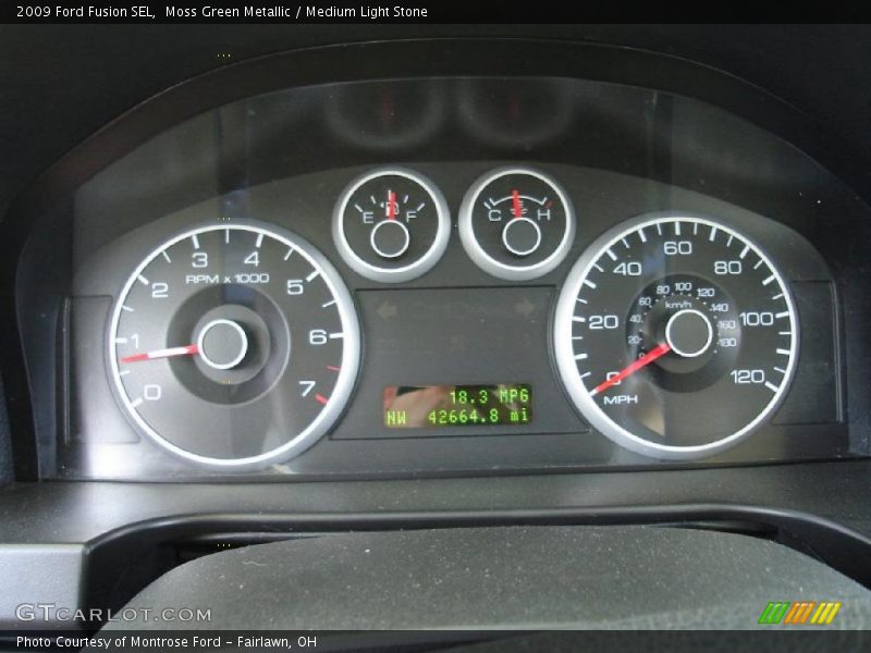 Moss Green Metallic / Medium Light Stone 2009 Ford Fusion SEL