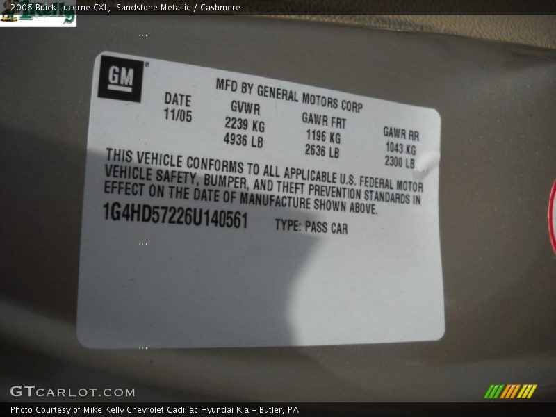 Sandstone Metallic / Cashmere 2006 Buick Lucerne CXL