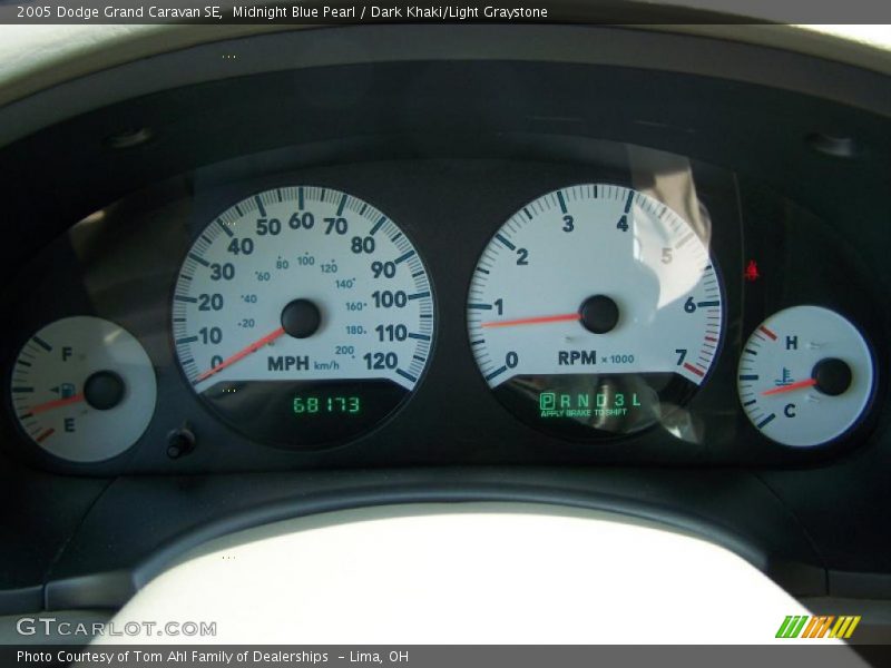 Midnight Blue Pearl / Dark Khaki/Light Graystone 2005 Dodge Grand Caravan SE