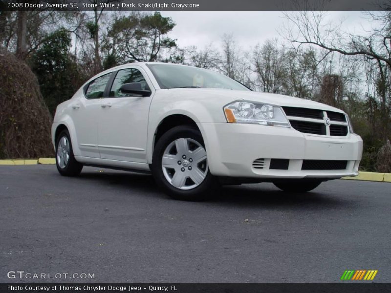 Stone White / Dark Khaki/Light Graystone 2008 Dodge Avenger SE