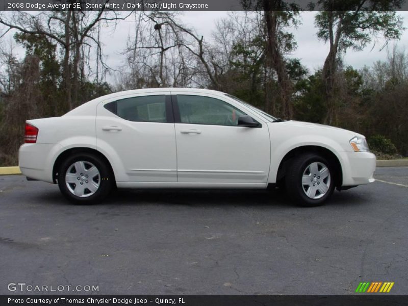 Stone White / Dark Khaki/Light Graystone 2008 Dodge Avenger SE