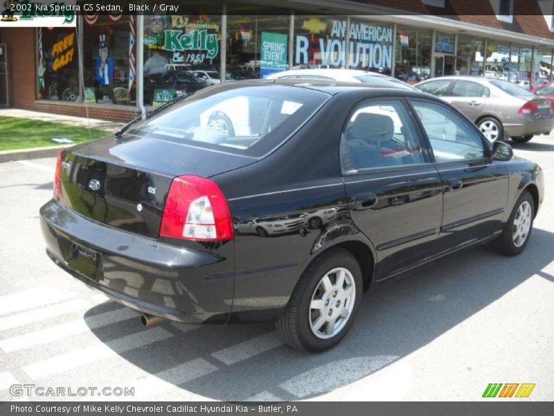 Black / Gray 2002 Kia Spectra GS Sedan