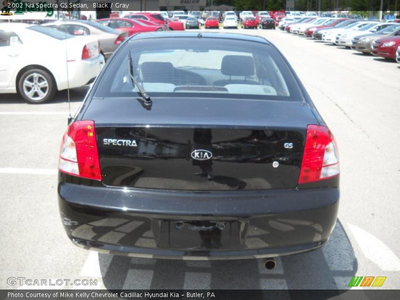 Black / Gray 2002 Kia Spectra GS Sedan
