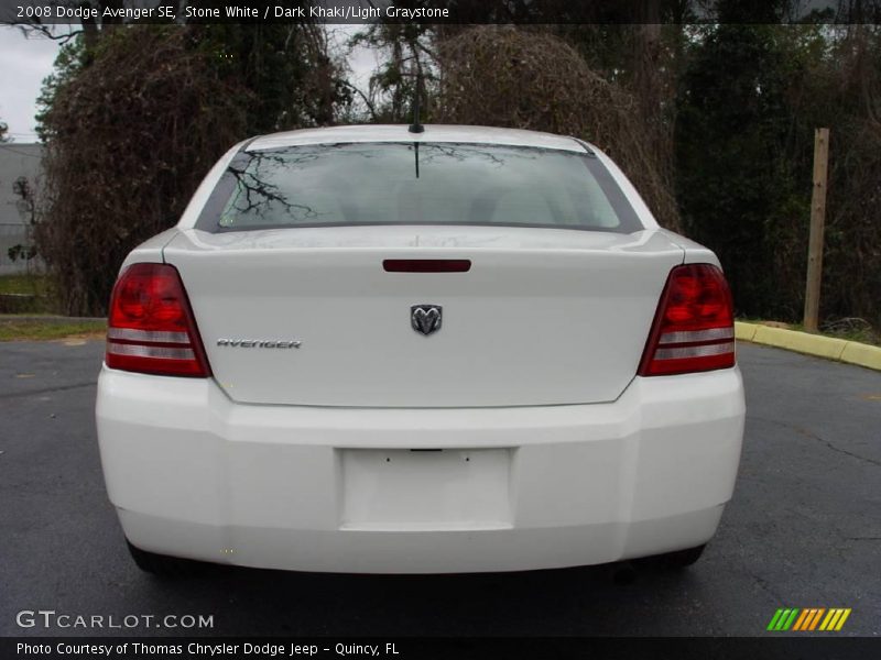 Stone White / Dark Khaki/Light Graystone 2008 Dodge Avenger SE