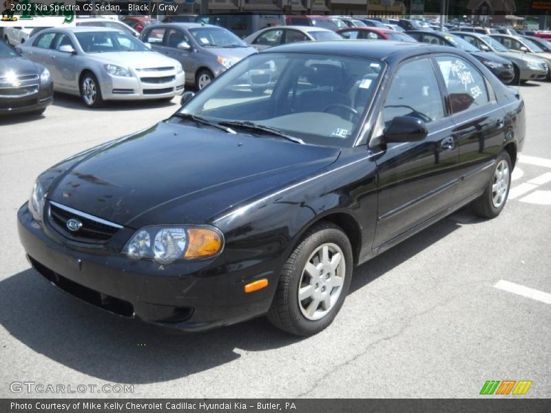 Black / Gray 2002 Kia Spectra GS Sedan