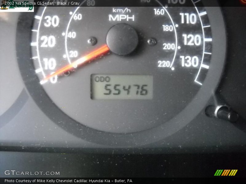 Black / Gray 2002 Kia Spectra GS Sedan