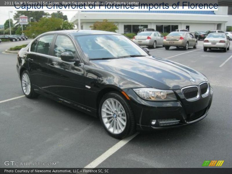 Black Sapphire Metallic / Gray Dakota Leather 2011 BMW 3 Series 335d Sedan