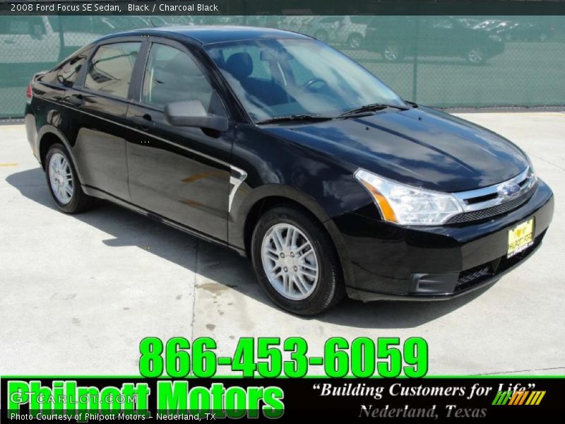 Black / Charcoal Black 2008 Ford Focus SE Sedan