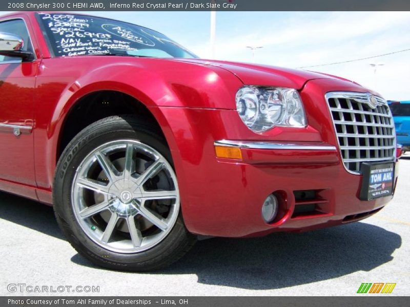 Inferno Red Crystal Pearl / Dark Slate Gray 2008 Chrysler 300 C HEMI AWD