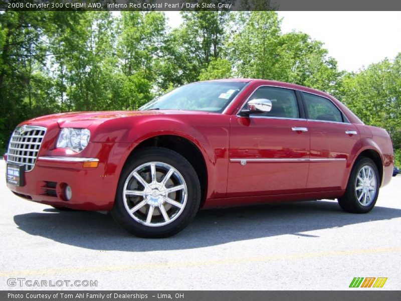 Inferno Red Crystal Pearl / Dark Slate Gray 2008 Chrysler 300 C HEMI AWD