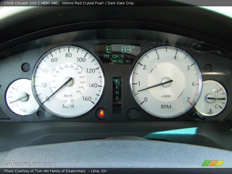 Inferno Red Crystal Pearl / Dark Slate Gray 2008 Chrysler 300 C HEMI AWD